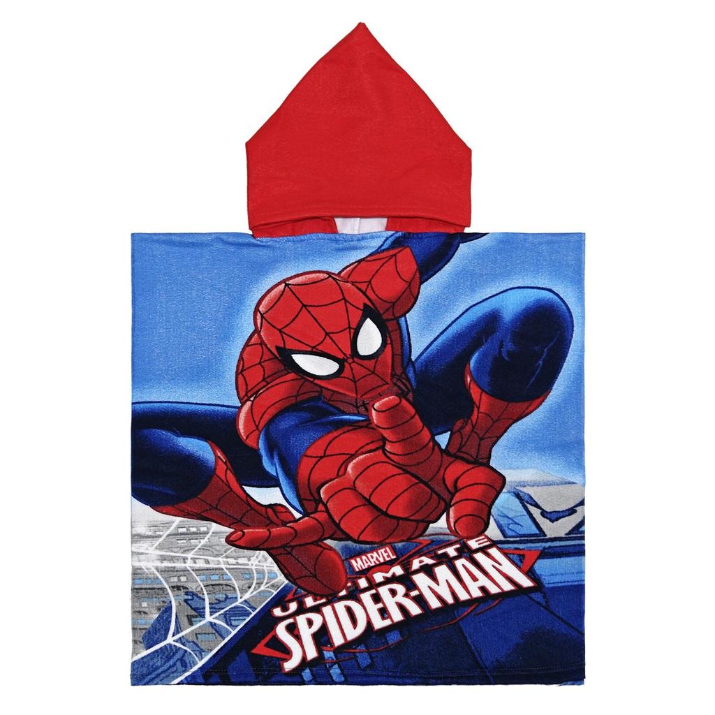 Ultra-Fine Fiber Cartoon Print Kids' Hooded Bath Towel Poncho