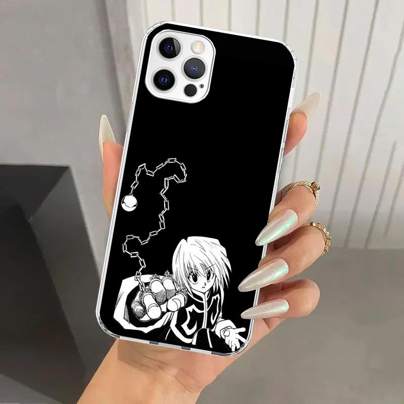 Black White Hunter HXH Phone Case for Iphone 16 15 14 13 12 Mini 11 Pro Max 16E X XS XR 7 Plus 8 SE 2020 Soft Funda Print Shell