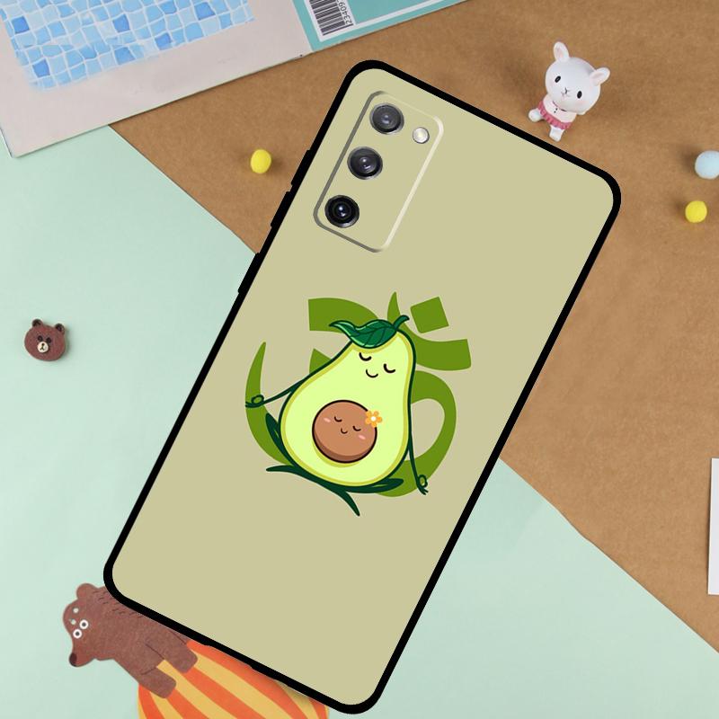 Avocado Yoga Funny Pattern Soft Case For Samsung Galaxy S24 Ultra S9 S10 S20 S22 S21 Plus S23 FE S25 Ultra Funda Cover