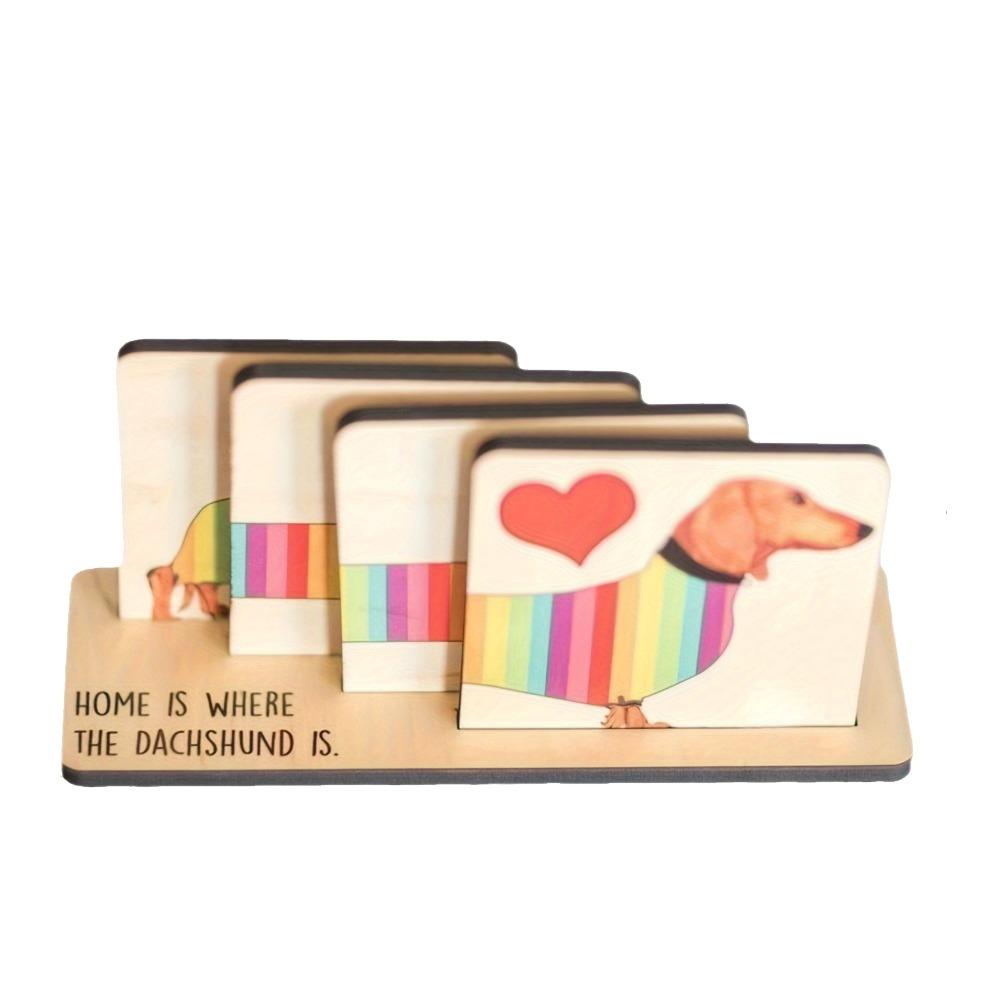 

4pcs Creative Insulation Pad Cute Anti Scalding Pad Crafts Dog Shaped Coaster Tea House Style 1