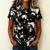 Women's Casual Pullover T Shirt Short Sleeve Round Neck Floral Print Top Lightweight Soft Fabric Relaxed Fit Tee for Everyday Wear
