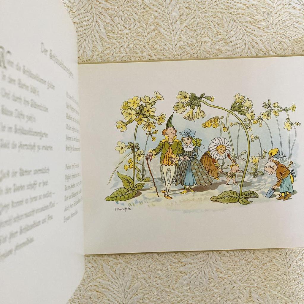 [USED] Western Books, Old Books, German Poetry and Painting Collection, "Flower Fairy Tales", Beautiful Illustrations In Soft Colors
