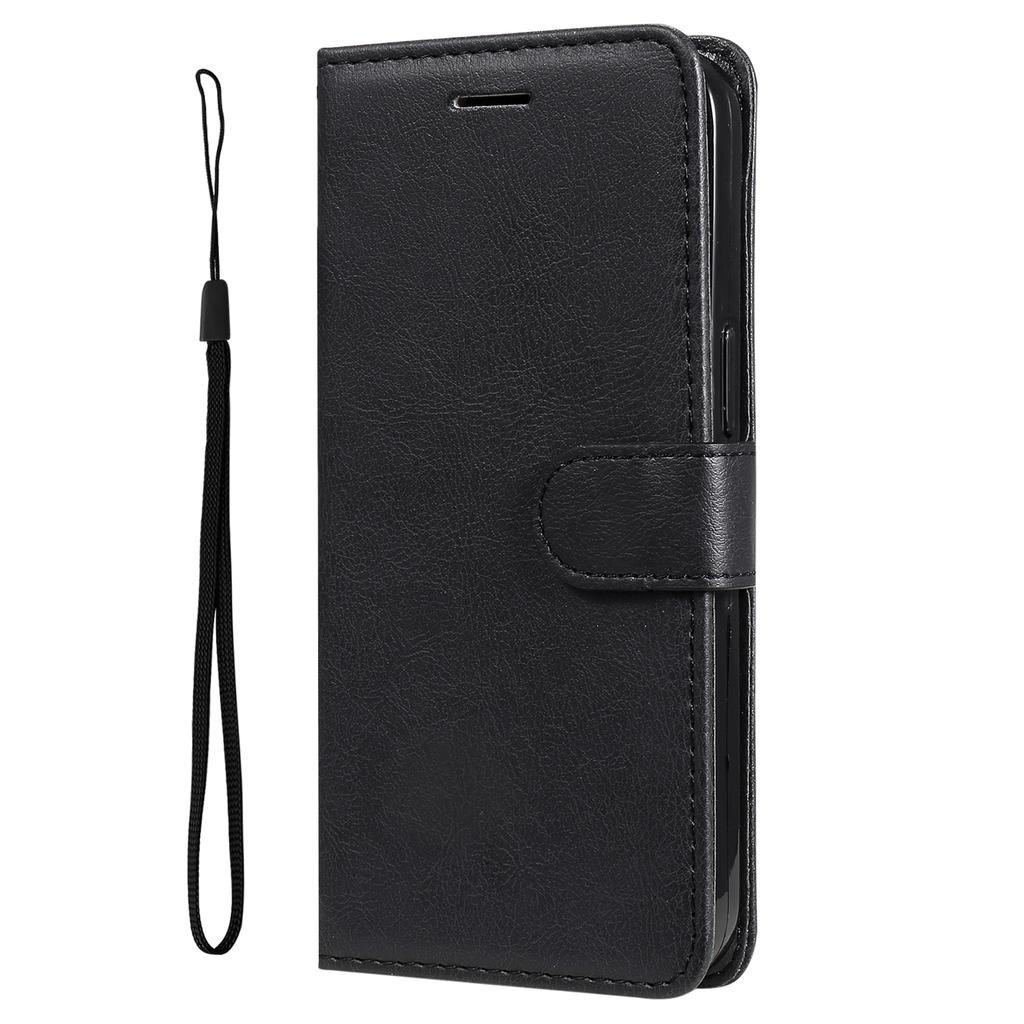 For Samsung Galaxy A56 5G Case Solid Color Leather Mobile Cover Wallet Stand with Strap