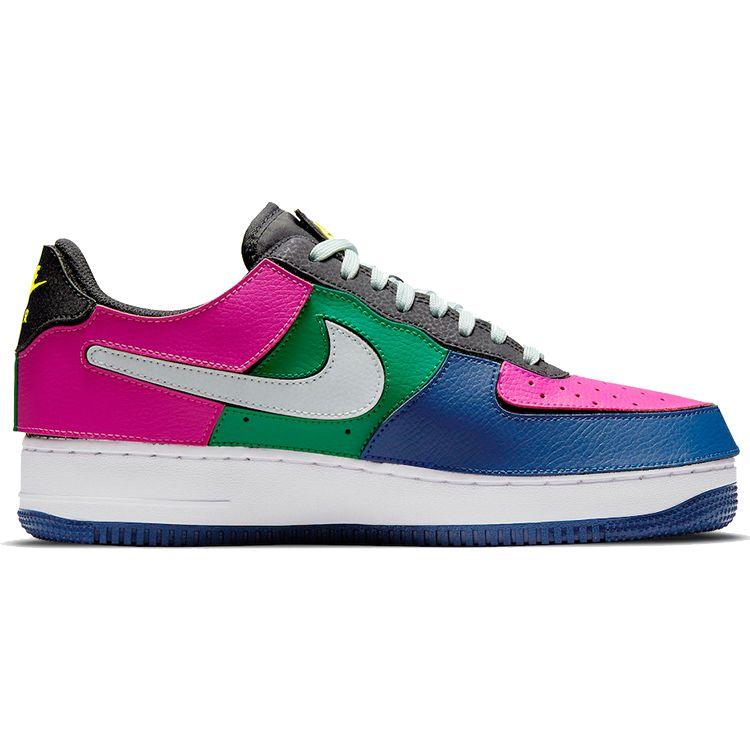 Nike Air Force 1/1 Black Multi-Color Unisex Sneakers Lethal-Fuchsia Orange-Chalk Barely-Grey DB2576-001