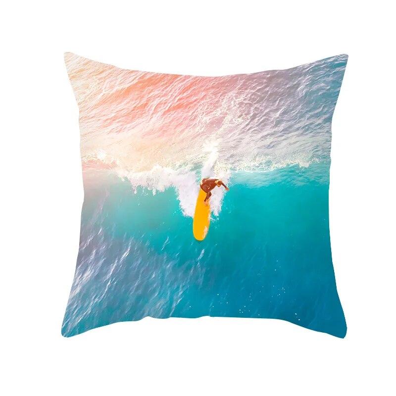 Nordic Summer Ocean Beach Print Pattern Cushion Cover Home Living Room Sofa Decoration Square Pillow Pillow Cover 45X45CM