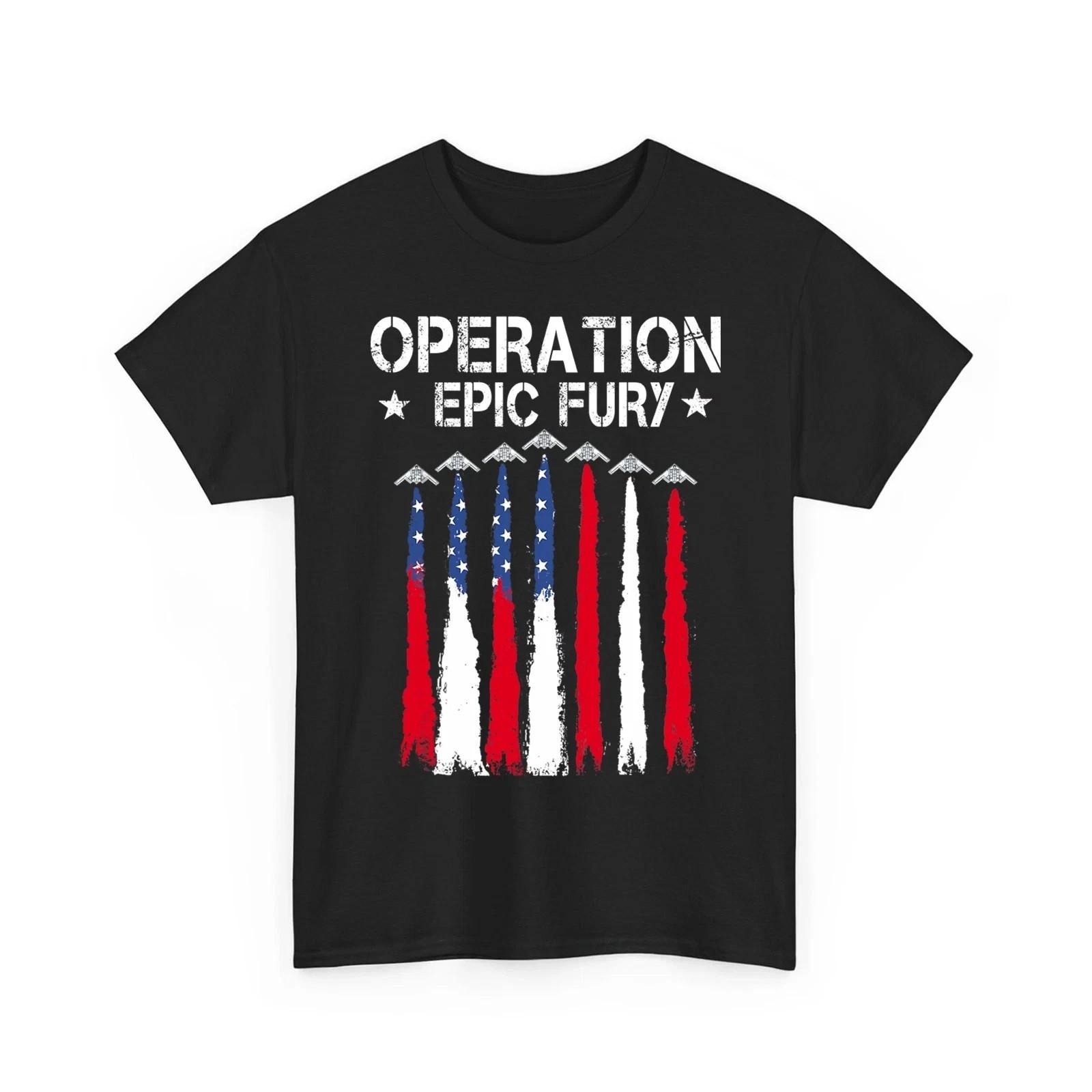 Operation Epic Fury T-Shirt American Flag Patriotic Shirt L