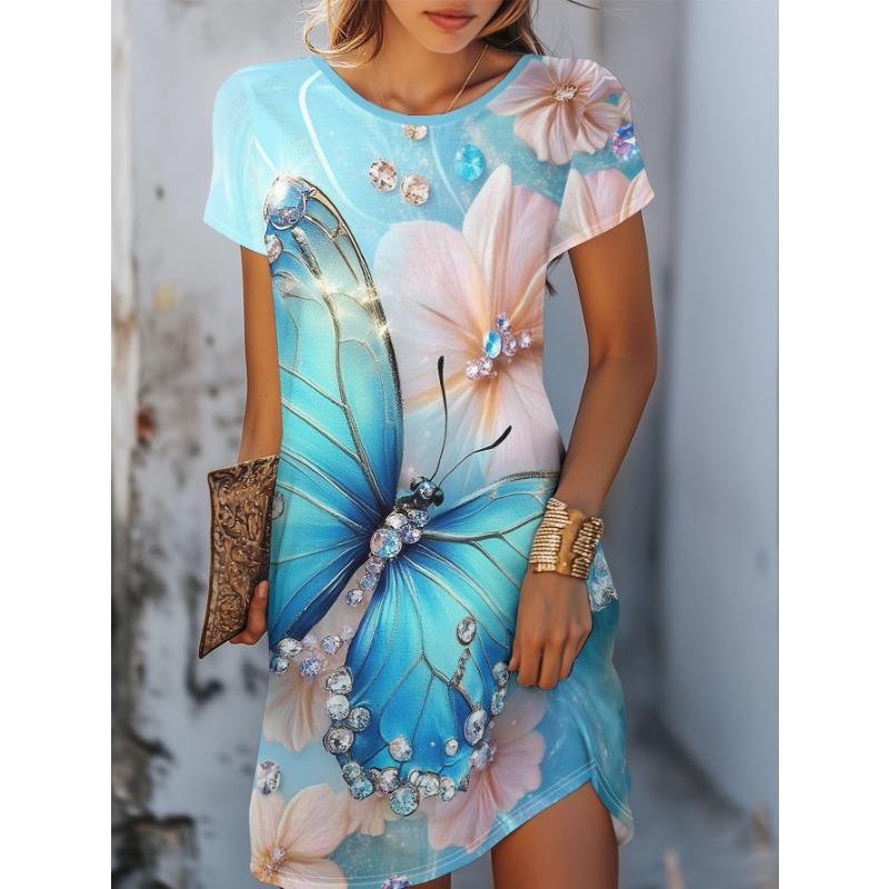 Women's Fashionable Dress, Cute Little Animals and Floral Prints