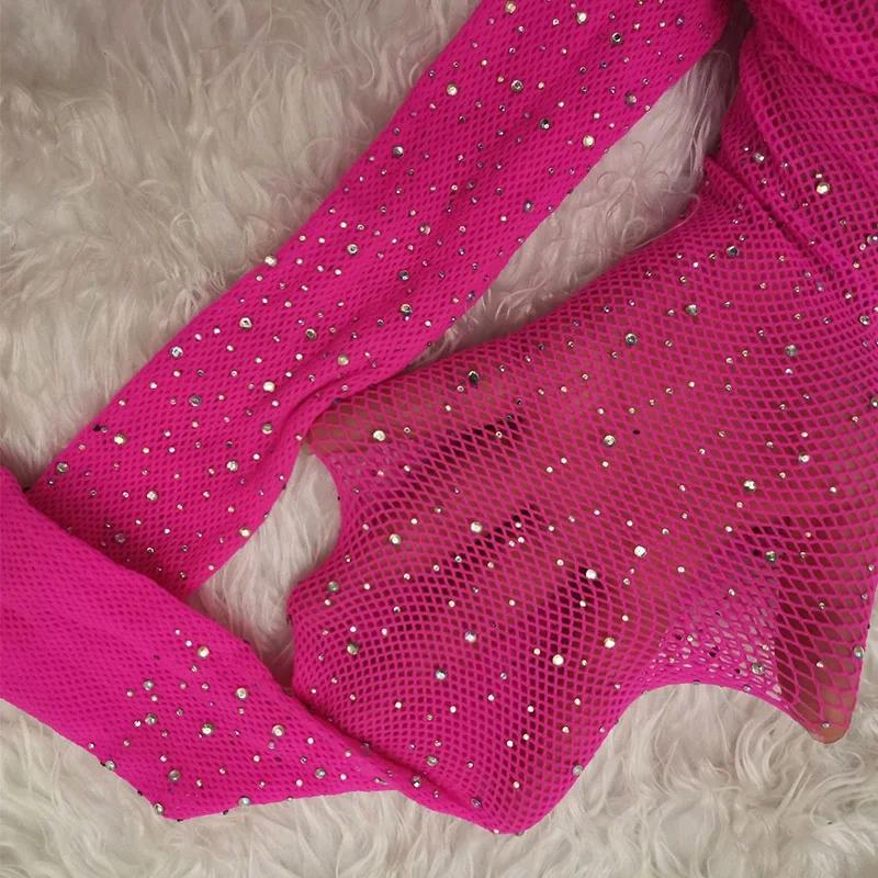 

Female Slim Rhinestone Mesh Nylon Shiny Stocking Summer Fishnet Diamonds Pantyhose Women Sexy Fashion Shiny Net Shapewear Tights Height 150-175cm