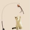 Cat Toys Cat Self-sexy Feather Suction Cup Teasing Cat Stick with Bell Bird Replacement Head Resistant To Bite Pet Toys