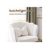 Chaise de salon rembourrée - MUVOE - Modèle Pétale - Velours blanc - Pieds métalliques dorés - Lot de 6