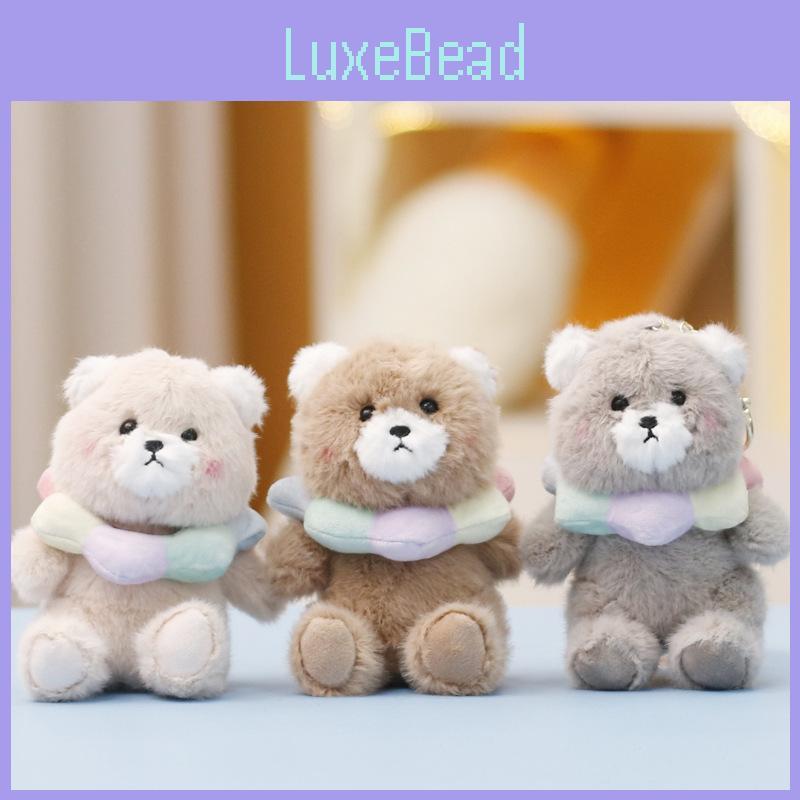 Plush Bear Toy With Keychain Cute Animal Figure For Bag Decor And Gift