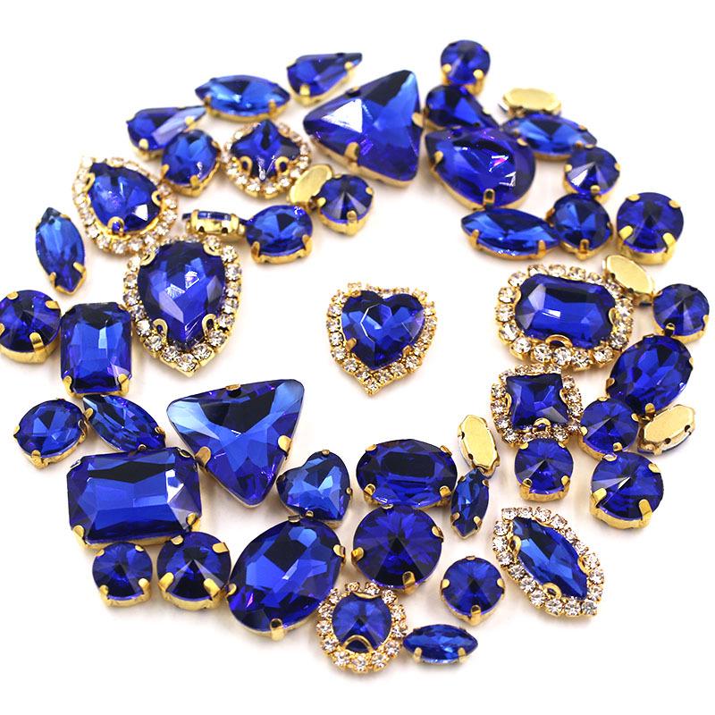 Mixed 50-Piece Crystal Claw Chain Set for DIY Wedding Dress & Headdress Accessories