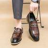 Herren Leder Loafer Metall Schnalle Formell Freizeit Schuhe