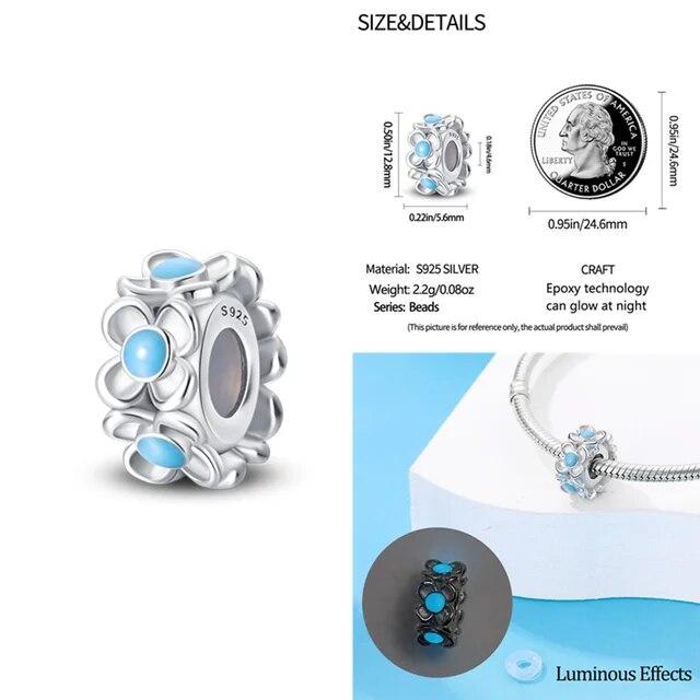 Charms Fit Original Bracelet Real S925 Sterling Silver Beads Luminou Pendants Firefly Ocean Series Dangle Fine Jewelry