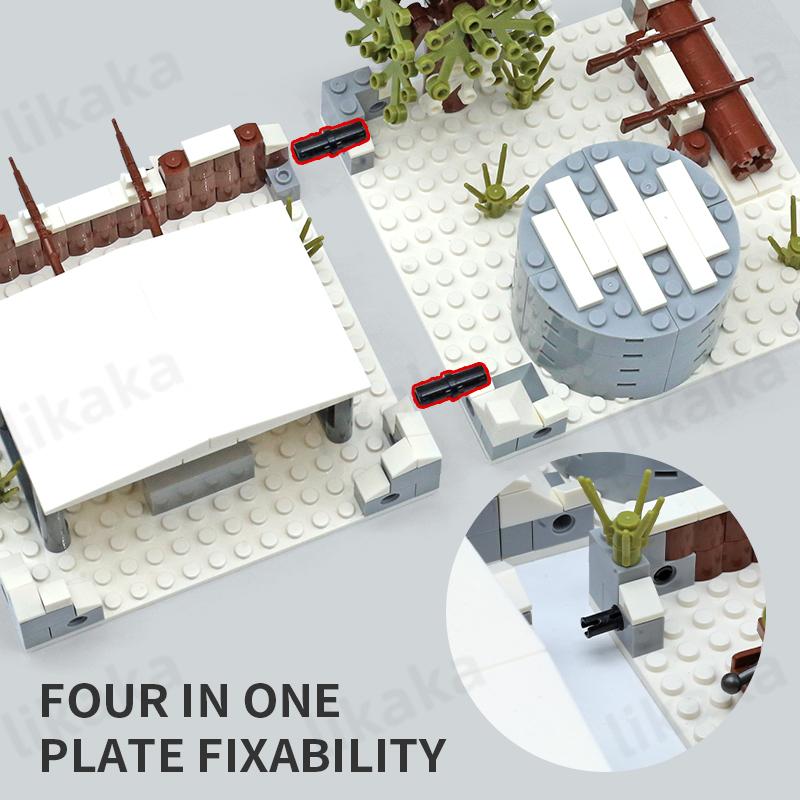 MOC Schneebedeckte Militärbasis Bausteine Militäraußenposten Blöcke Spielzeug für Jungen DIY Konstruktionsspielzeug Kompatibel mit Klassischen Steinen