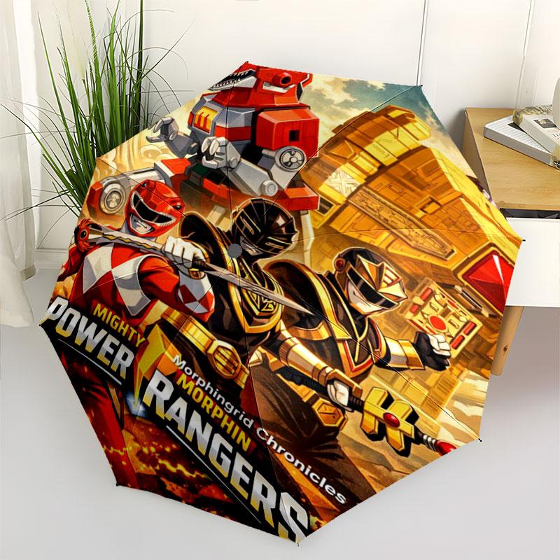 Superhero Power Rangers Umbrella Manual Open Close Umbrella Anti-UV Sun Rain Dual Use Umbrella
