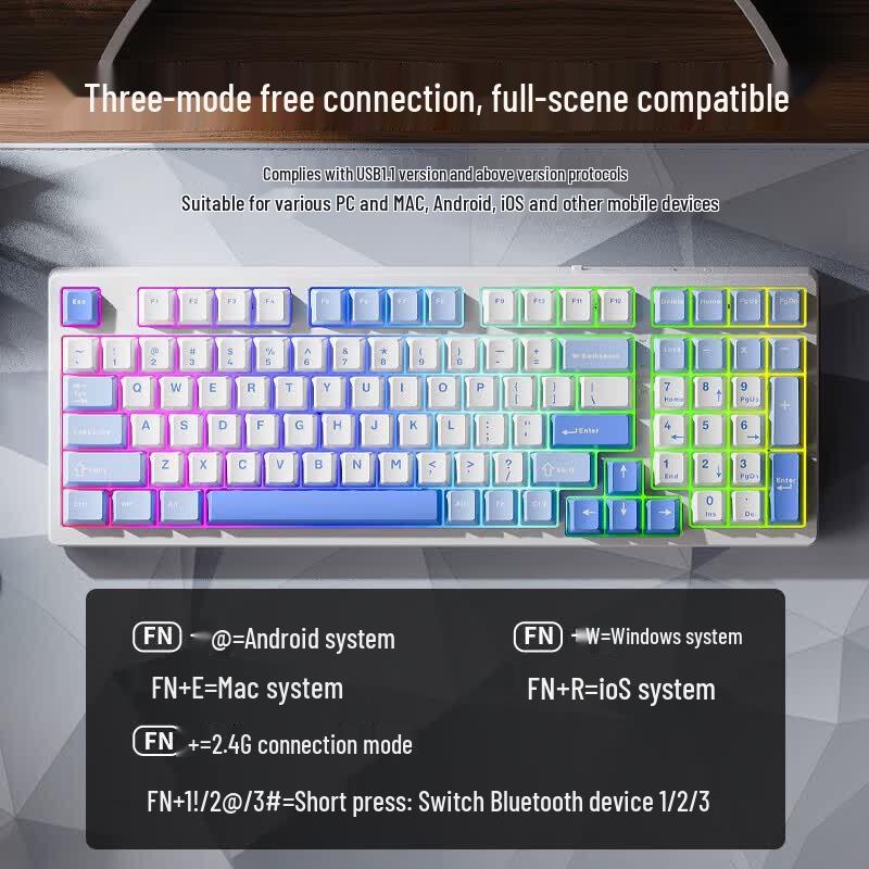 Lenovo Aurora Series Tri-mode Hot-Swappable RGB Mechanical Keyboard