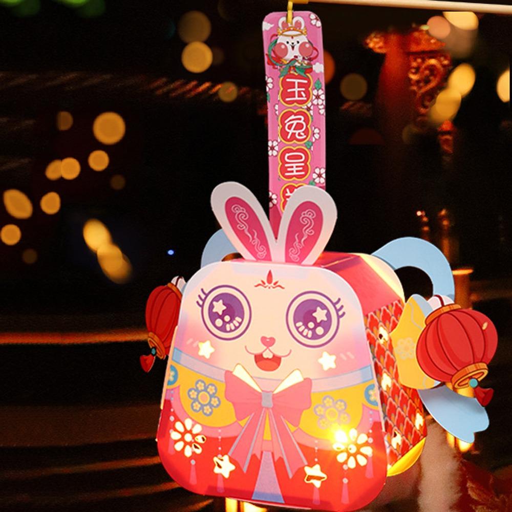 Bunny Design Children's Rabbit Lantern Mid-Autumn Festival Cartoon Lighting Lantern  Kids Gift