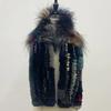 Women Stylish Luxury Scarf Natural Fluffy  Fox Fur Shawls Winter Female Warm Fashion Knitted Rabbit Fur Scarves 110x15x12cm