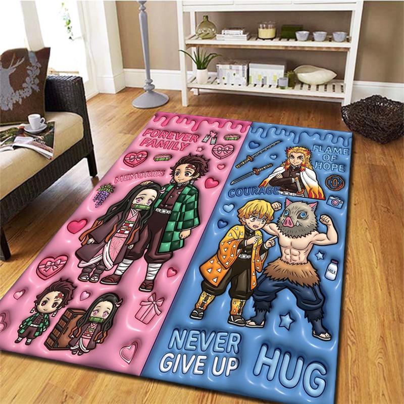 Demon Slayer Carpet Rug For Living Room Bedroom Home Sofa Decoration Kids Play Nonslip Floor Mat