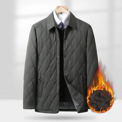 Autumn Winter Middle Aged Men Warm Collar Business Leisure Dad Padded Clothes