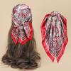 Imitation Silk Scarf Women's Headscarf, 61CM Small Size Square Scarf, Patterned Neck Scarf, Shawl, European and American Women's Scarf Wholesale