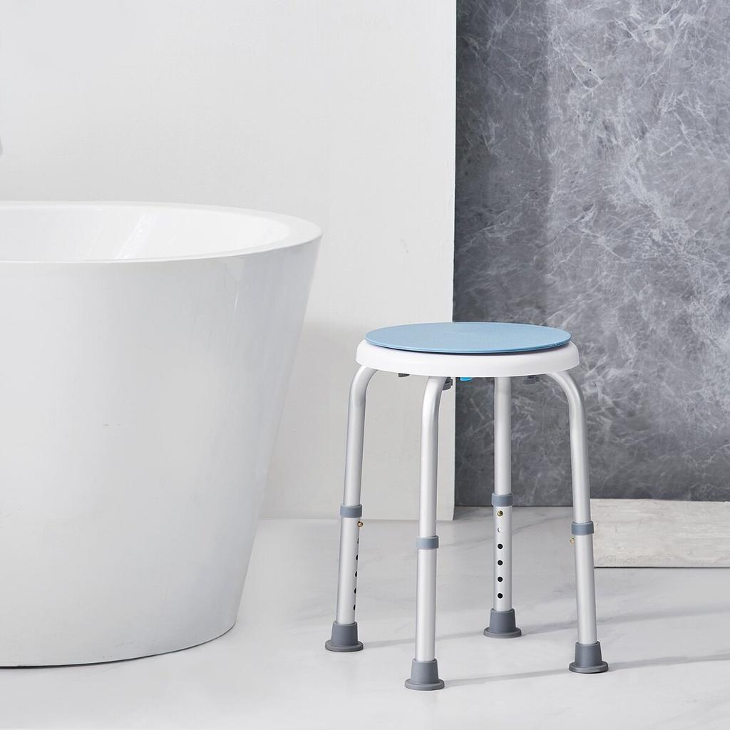 Shower Chair 360 Degree Rotating, Adjustable Height Shower Stool Seat, Bath Chair for Inside Shower or Tub, Non-Slip Bench Bathtub Seat Stool for