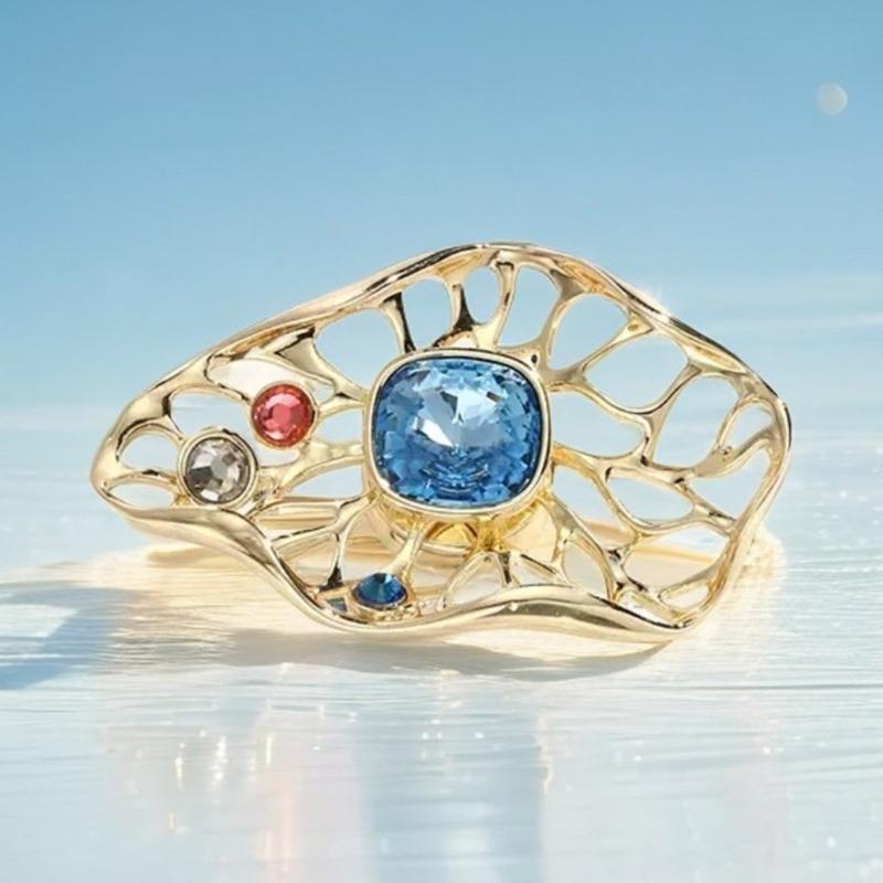 Elegant Magnetic Clasp Brooch Fashionable Alloy Jewelry Accessory For Formal Wear & Daily Parties Lightweight