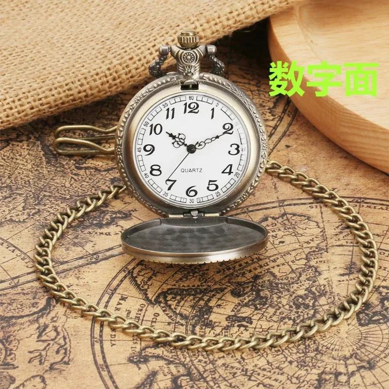 One Piece Monkey·D·Luffy Creative Personalized Retro Flip Pocket Watch Holiday Gift Anime Movie Cartoon Pocket Watch Necklace