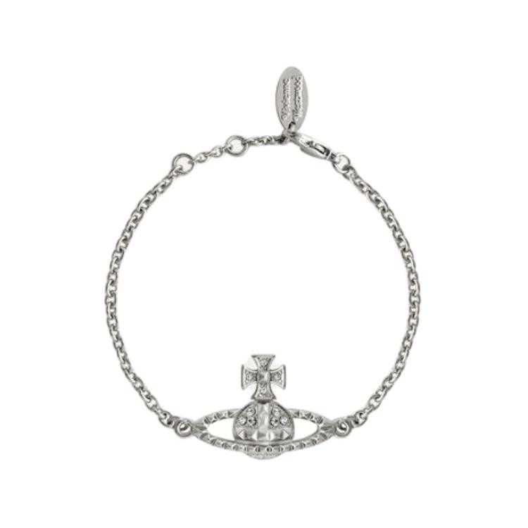 Vivienne Westwood Saturn Pendant Design Brass Bracelet Women bracelets Silver 8050568216476 Basic Packaging-Dust Bag+Box