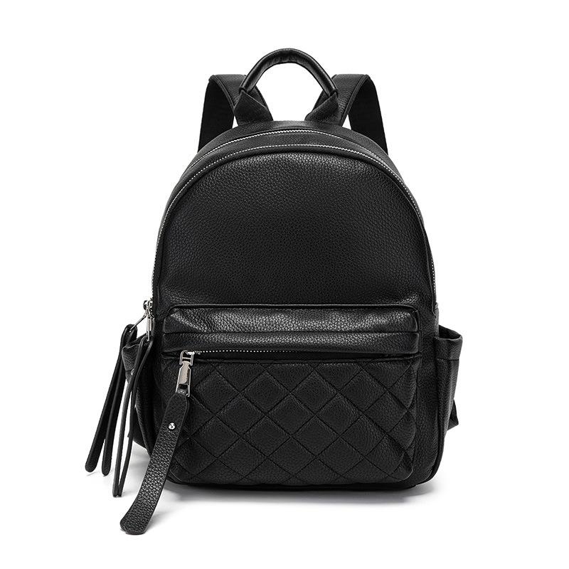 Schoolbag Backpack Women's Travel Bag Simple and Lightweight Soft Leather PU Multifunctional Anti-splashing Versatile Medium Backpack New Leisure Bag