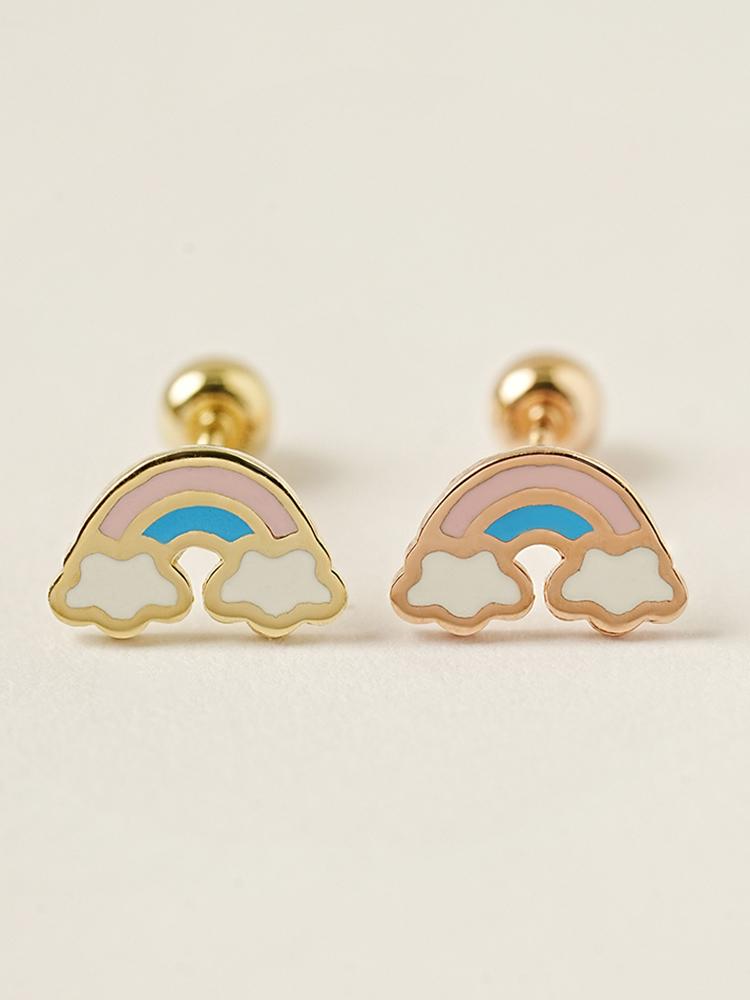 Minimalpiercing 14K Over The Rainbow Piercing Earrings