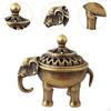 Metall Elefantenhalter Räucherspiralenbrenner Desktop Ornament mit Deckel Retro für Schlafzimmer Wohnzimmer Innenbereich