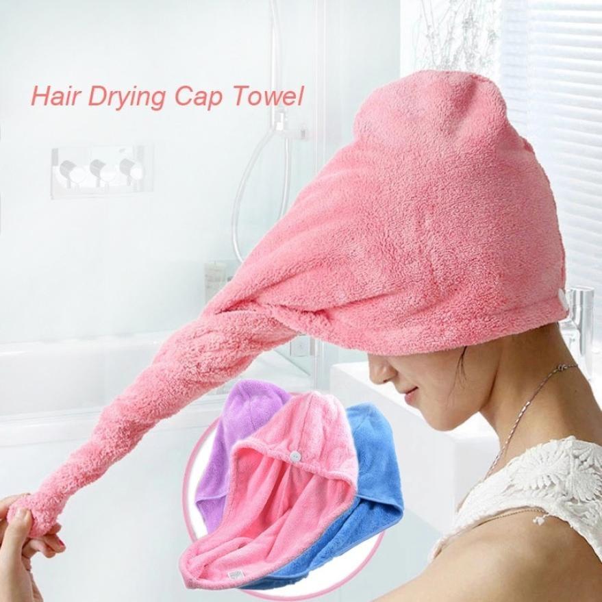 Coral Fleece Hair Towel Cap For Women Fast Dry Absorbent Shower Head Wrap