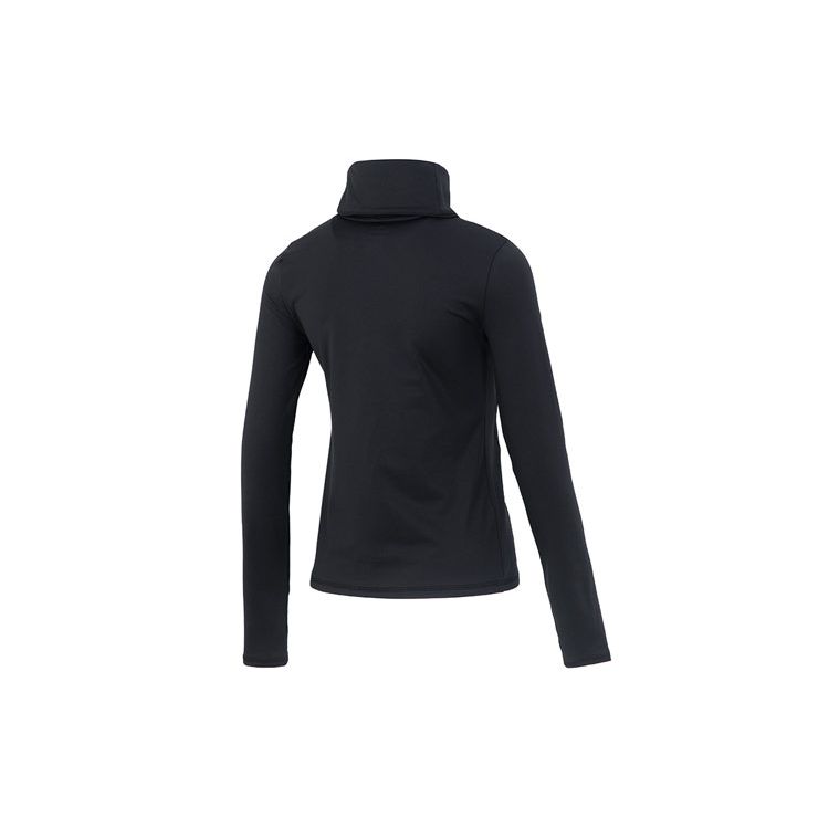 Under Armour Solid Color Sports Casual High Neck T-Shirt Women Tops Black 1373965-001