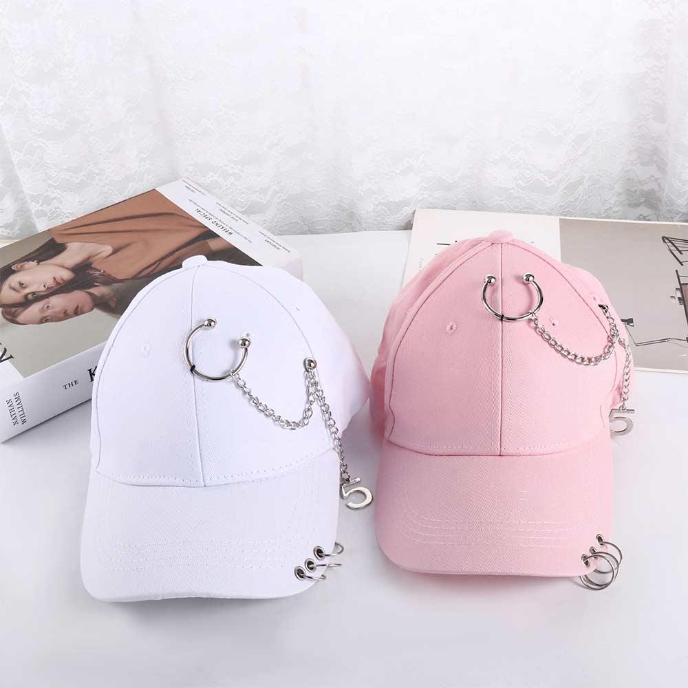 Trendy Casual Punk Girls Female Outdoor Cotton Male With Ring Visors Cap Snapback Hats Baseball Cap