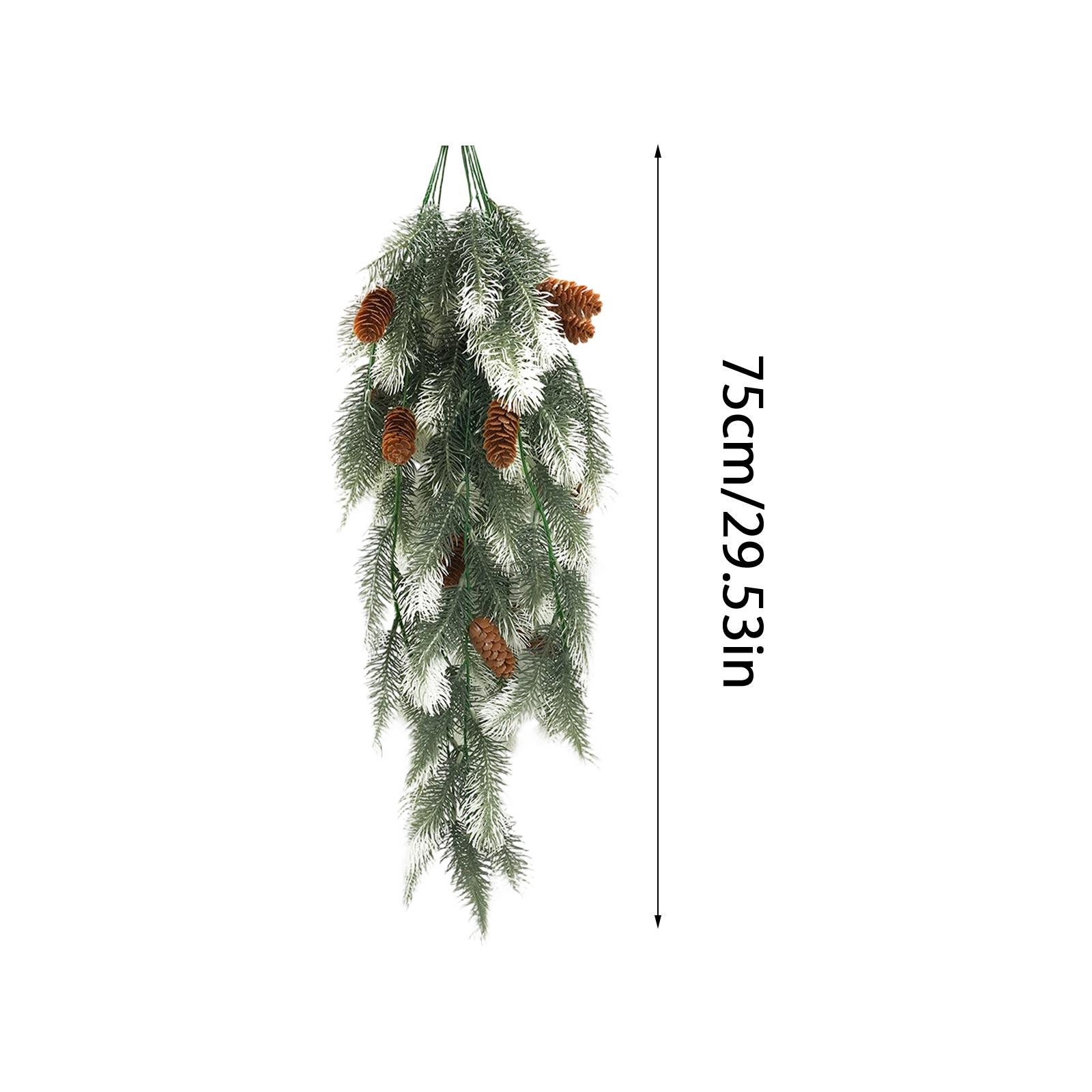 

1pcs Artificial Pine Needle Branches Outdoor Garden Windowsill Decor Faux Hanging Plants Christmas Party Home Decoration Plant 75cm