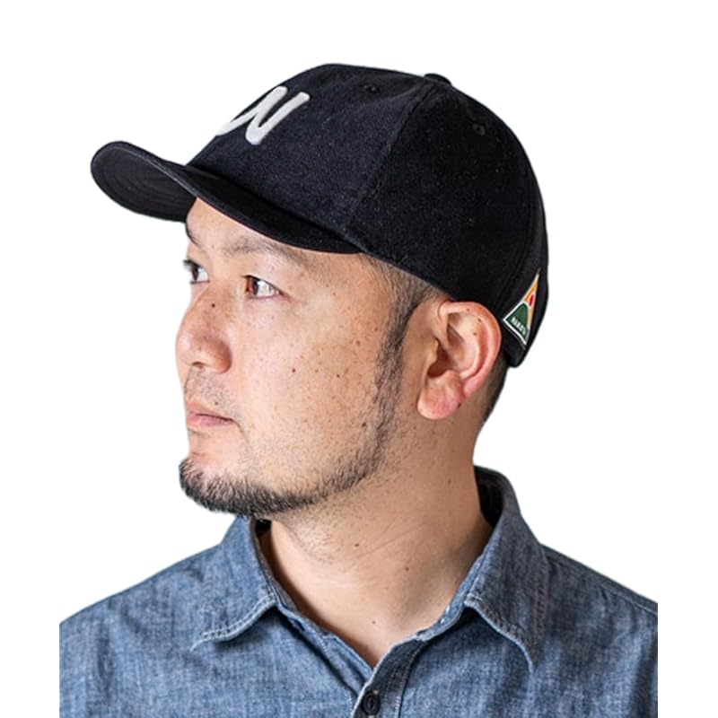 

[Nakota] cap hat CORDUROY BALL HIKE CAP corduroy Short brim short brim men s ladies lightweight big size outdoor casual Free Size(L) Black/N logo