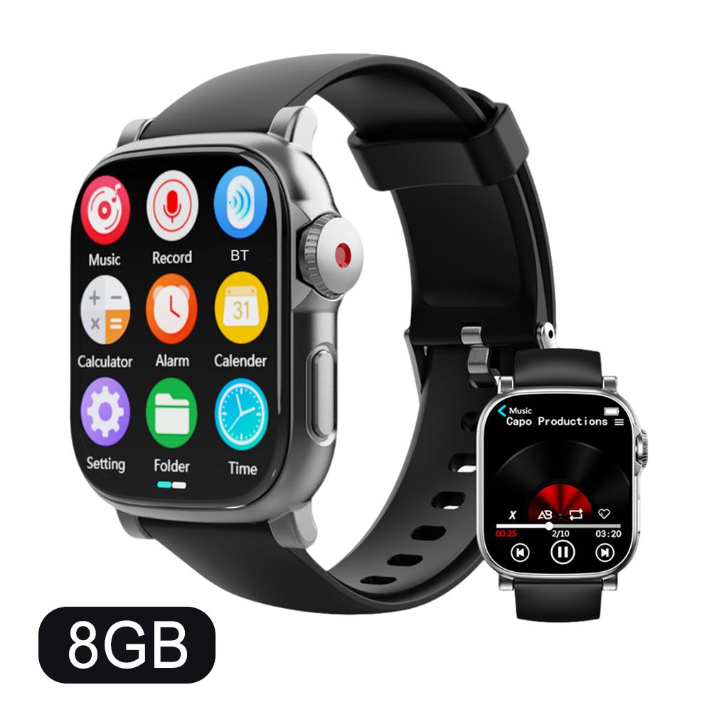 SH-06 MP3 Player Watch BT 5.4 Touch Screen Music Player MP3/MP4 Lossless Recorder Detachable Student Alarm Clock Wrist Watch
