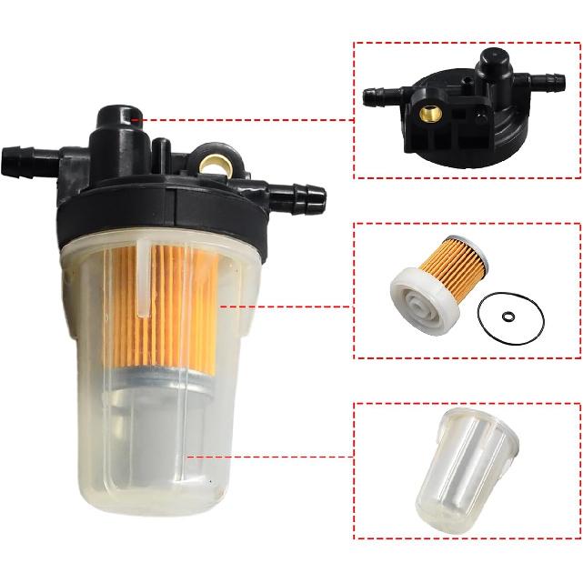 Fuel Filter Assembly 6A320-58862 6A320-58830 6A320-59930 Compatible with Kubota L B M Series RTV Tractor L2501 L2800 B2710 B2910 RTV900 M5640 2PCS