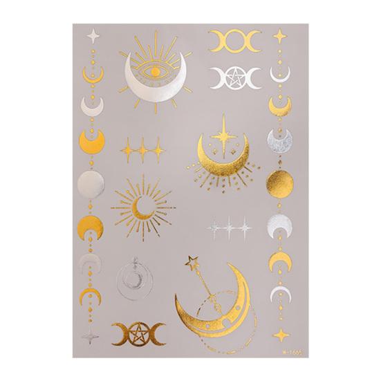 Golden Silver-color Metallic Tattoo Sticker for Women Girls Temporary Tattoo Sticker