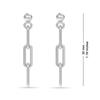 LeCalla 925 Sterling Silber Schmuck rhodinierte italienische Büroklammer-Link-Ohrstecker mit Drop-Liner-Ohrstecker für Damen und Teenager, 30 mm