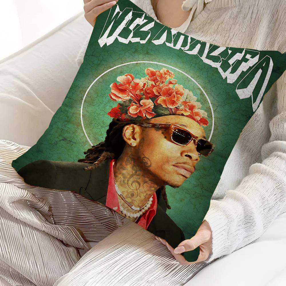Rapper W-Wiz K-Khalifa Personalized Pillow Cover Kids Bedroom Wild Party Decor Pillowcase Kid Birthday Shower Gift