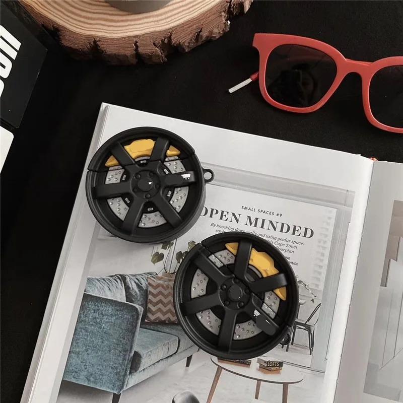 3D Car Wheel Cover for AirPods 4 Case 2024 Soft Silicone Cartoon Wireless Earphone Case for AirPods Pro 2 Cover Charging Box