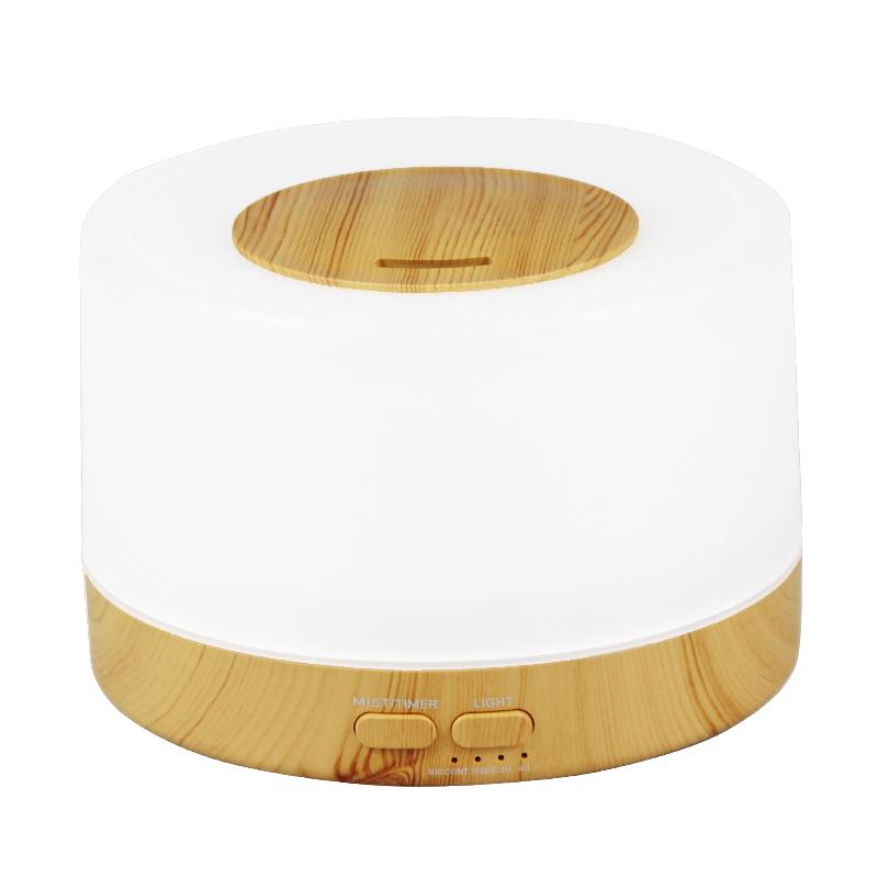 Remote Control Air Humidifier Essential Oil Diffuser 500ML Wood Grain Desktop Electric Aromatherapy Diffuser with LED Lights