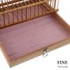 Bamboo Bird Cage Retro Rectangular Frame with Hanging Hook Carbonized for Finches Goldfinches Budgies Portable
