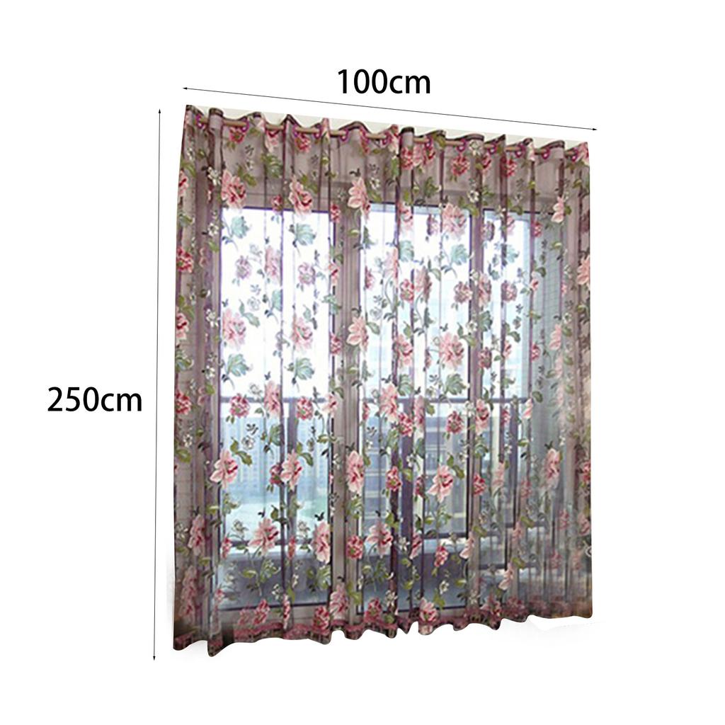 Home Textile Flower Embroidered Chinese Fabric Tulle Sheer 3D Window Curtain