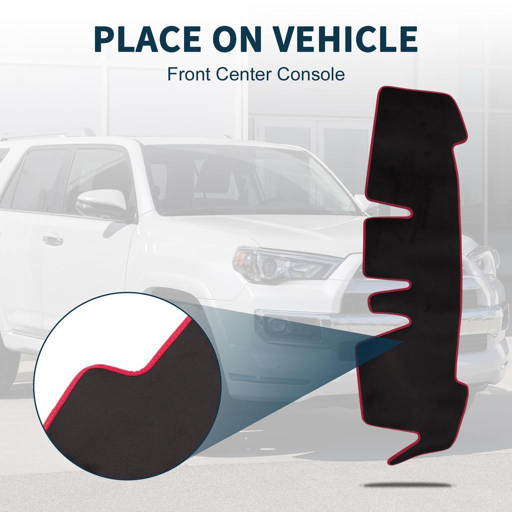 TUCKBOLD Dashboard Mat for Honda Car Dashboard Protective Interior Sun Flannel Black with Red Set N-ONE JG3/JG4, Cover, Mat, Accessories, Protection,