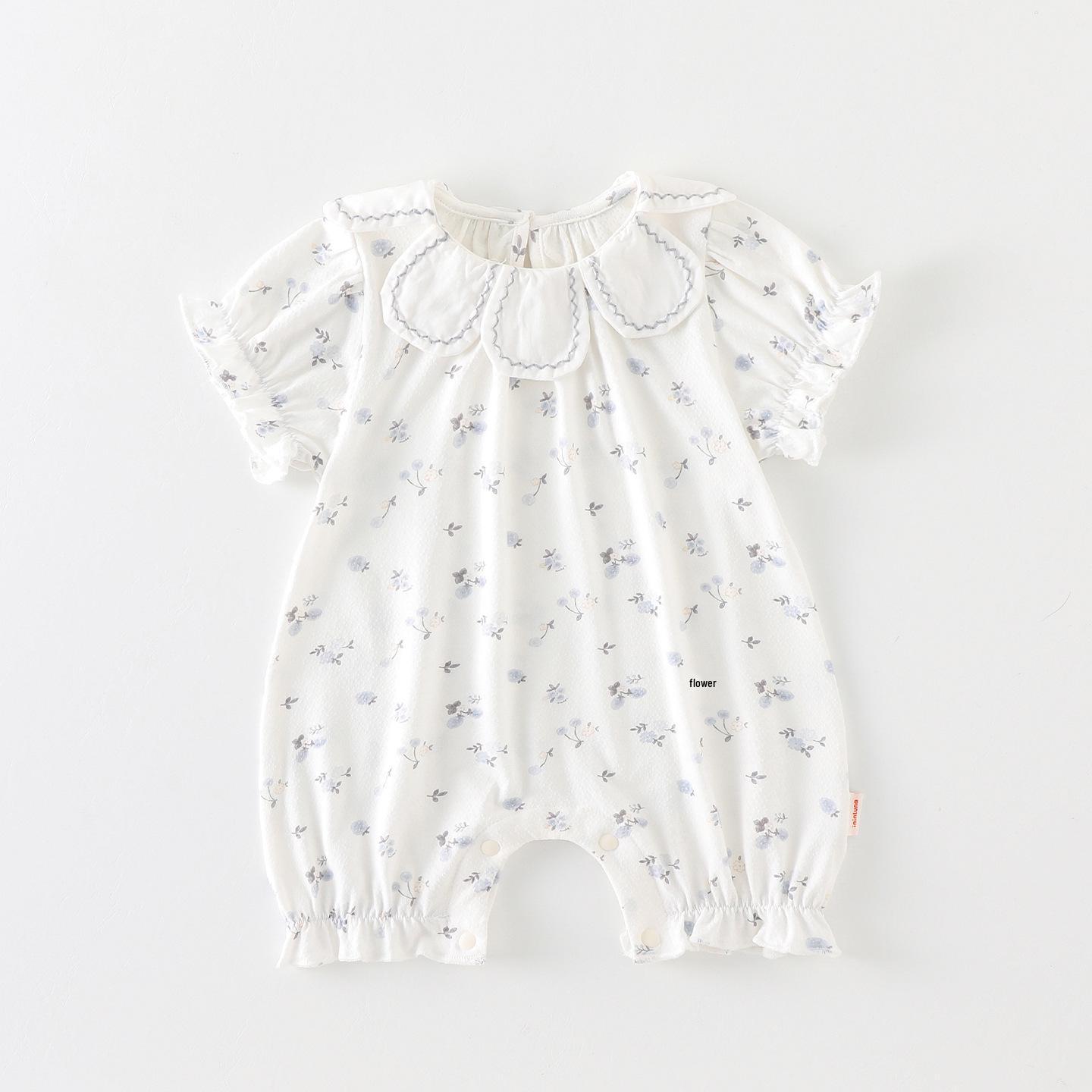 Newborn Girl s Pure Cotton Summer Jumpsuit - Princess Style Romper 2026 66 cm белый