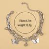Personalized double-layer butterfly ankle chain set, summer seaside vacation temperament bracelet, handmade accessory